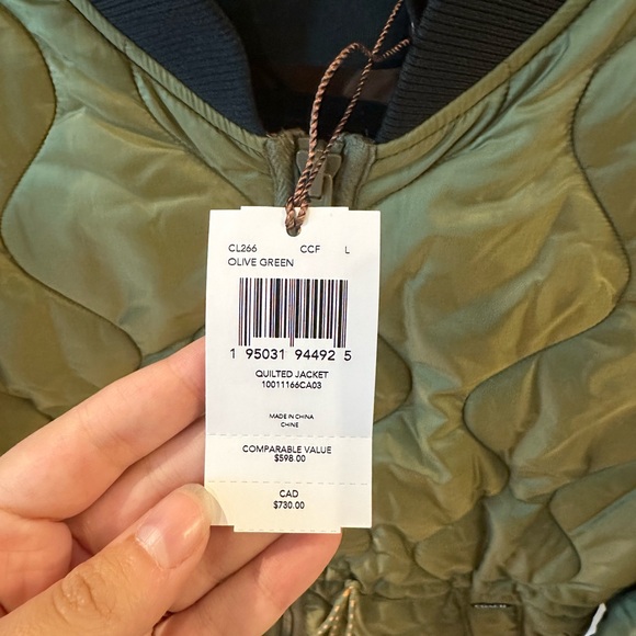 Coach Olive Green Quilted Jacket. Size large. Paid $890 including tax - Picture 3 of 8